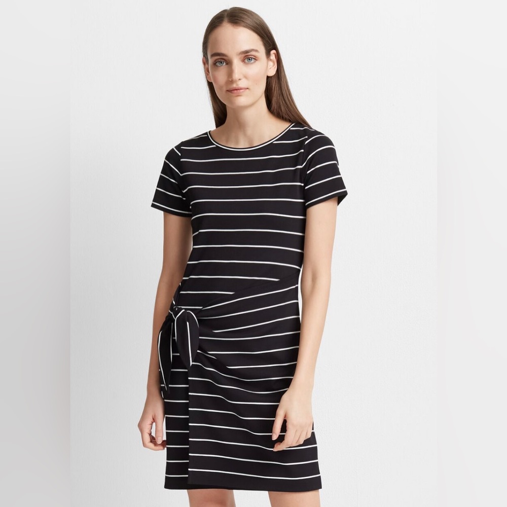 Club Monaco Black and White Striped Mini Dress